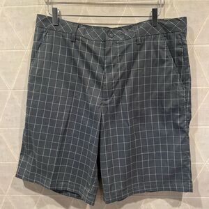 NWT Ashworth Gray check plaid golf shorts 36